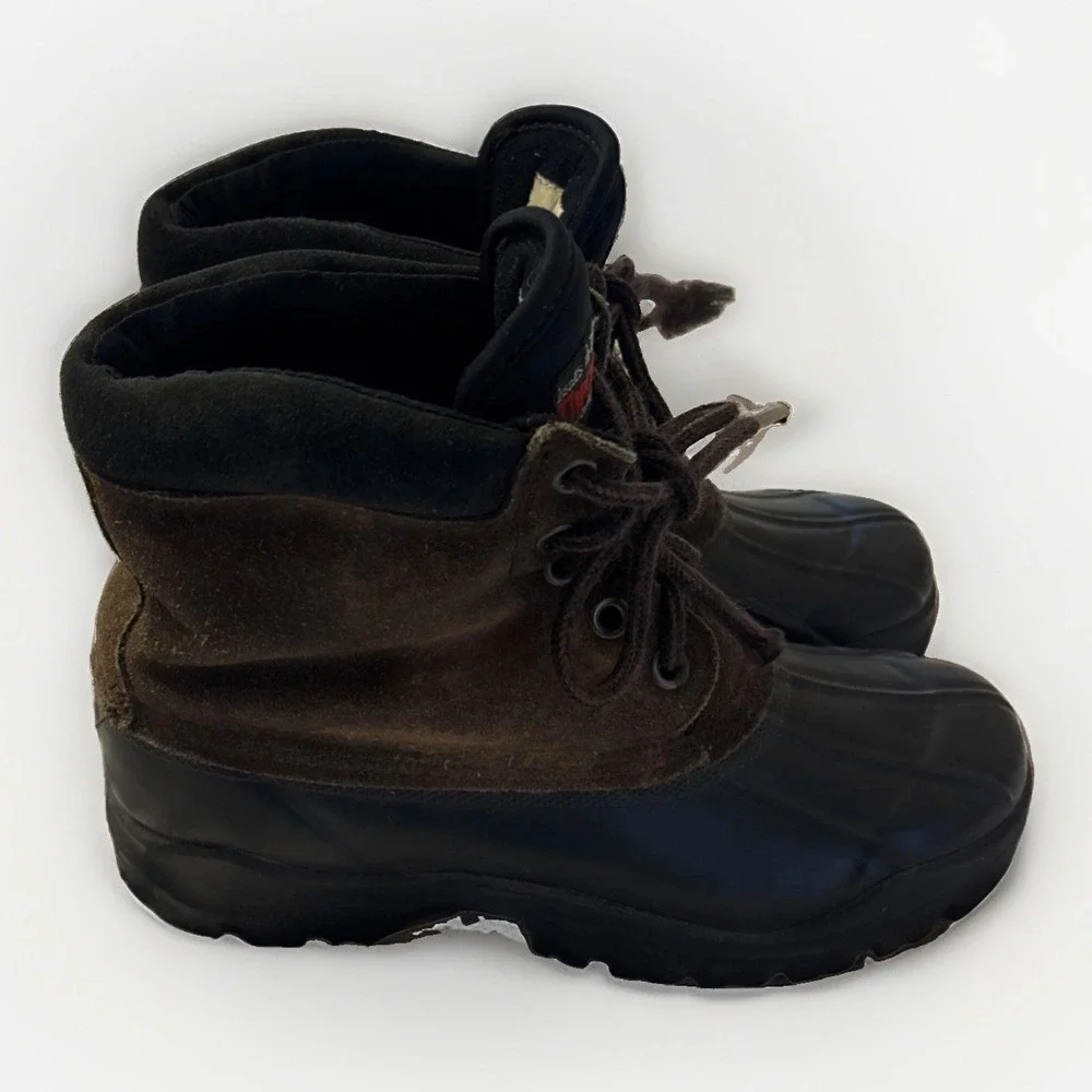 VTG DuPont Thermolite Insulated Winter Duck Boots Steel Shank Brown Black 6